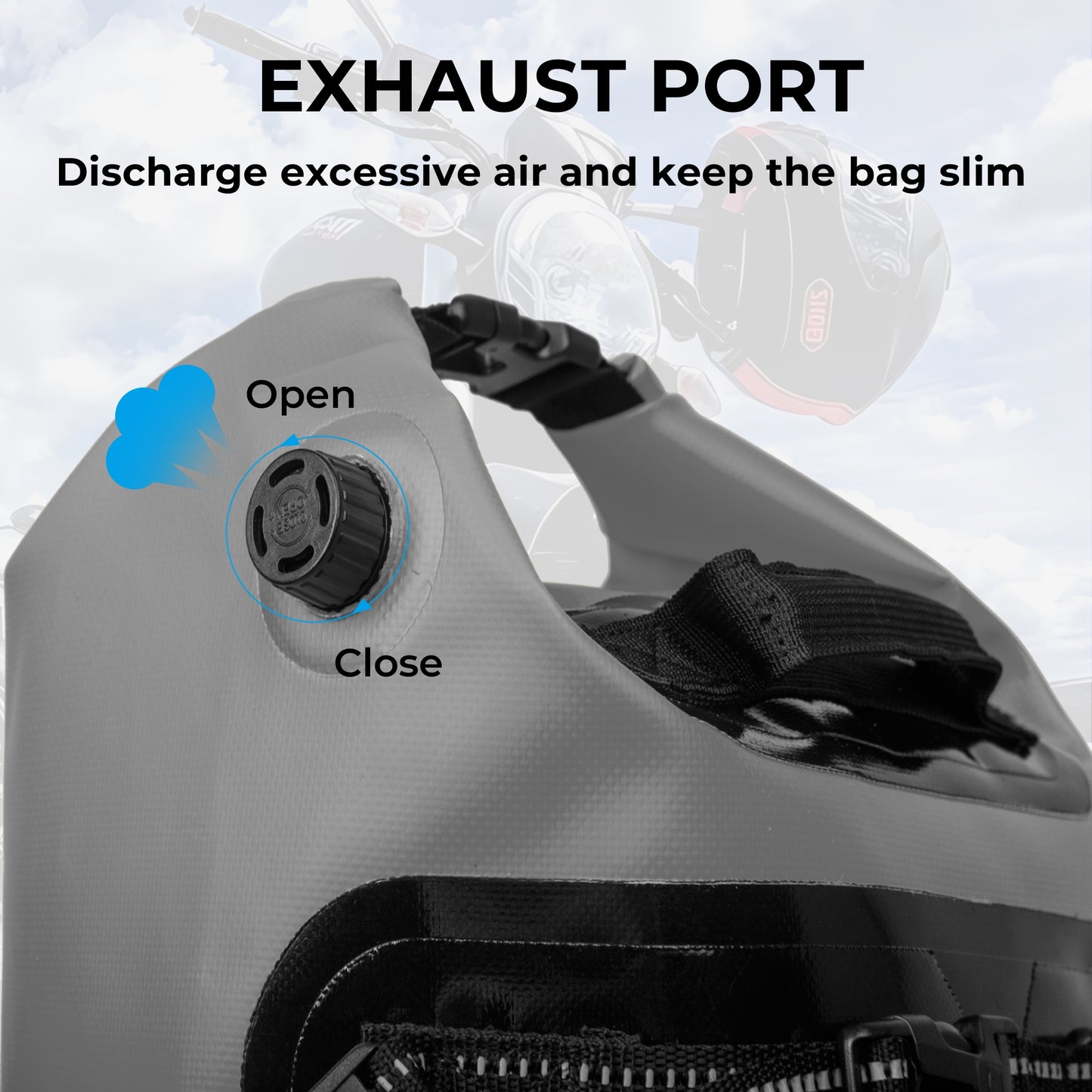 AFISHTOUR 25L Waterproof Motorcycle Dry Bag - Motorcycle Luggage Tail Bag with Straps for Back Seat - Roll Top Dry Bag for Kayaking, Rafting, Boating, Camping, Travel, Beach (Grey)