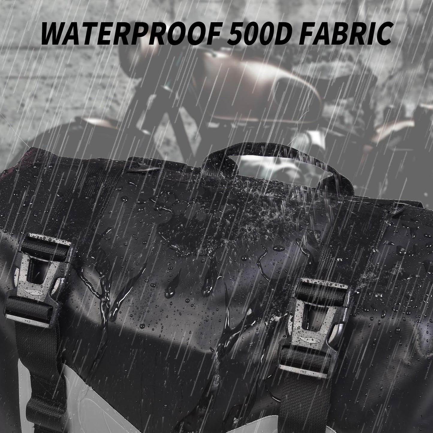AFISHTOUR Waterproof Motorcycle Saddlebags - 30L Motorcycle Luggage Bags for Motorbike Travel - Motorcycle Panniers - Detachable Bag for Scooter, Honda, Suzuki, Yamaha (Grey, 2 Pack)