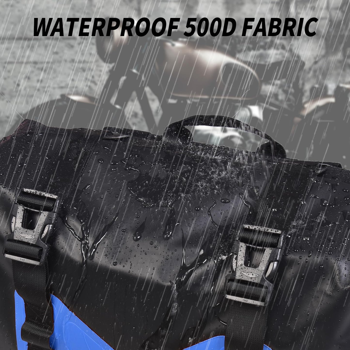 AFISHTOUR Waterproof Motorcycle Saddlebags - 30L Motorcycle Luggage Bags for Motorbike Travel - Motorcycle Panniers - Detachable Bag for Scooter, Honda, Suzuki, Yamaha (Bule, 2 Pack)