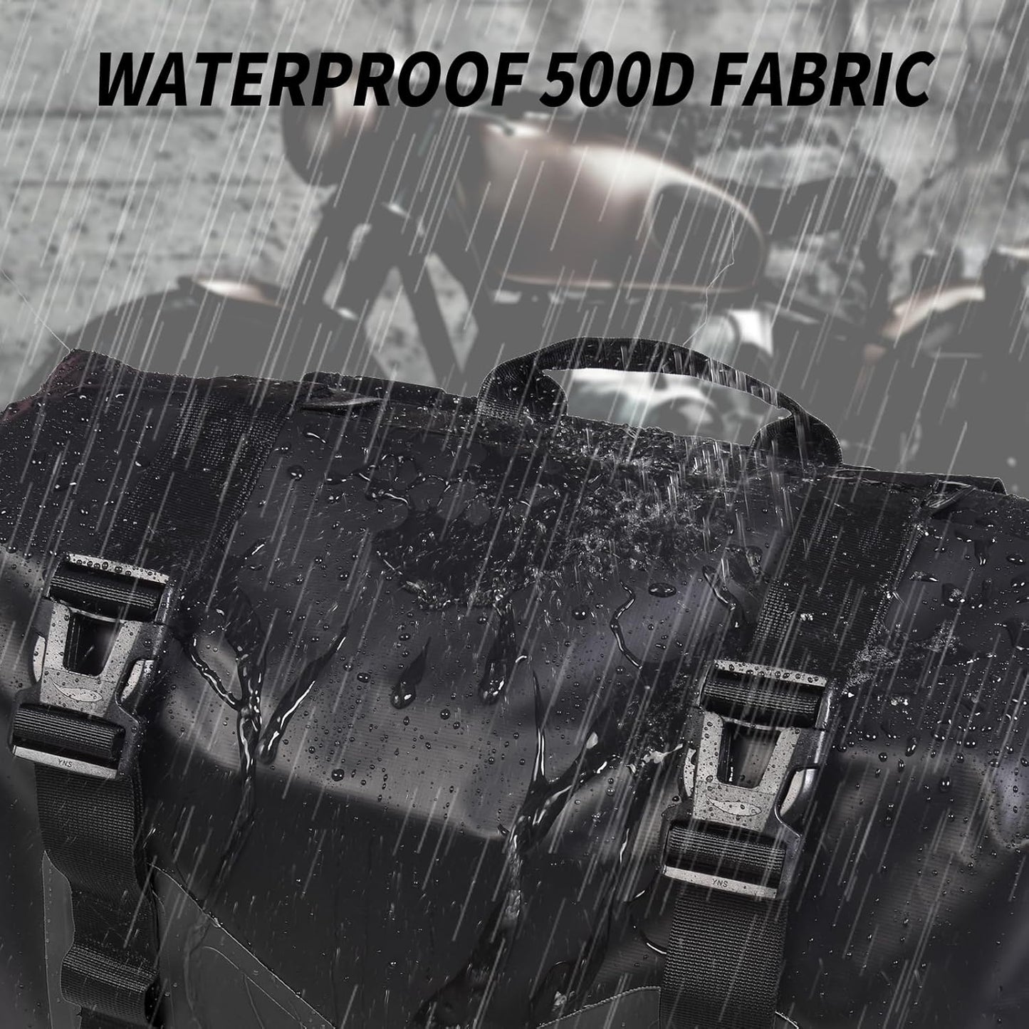 AFISHTOUR Waterproof Motorcycle Saddlebags - 30L Motorcycle Luggage Bags for Motorbike Travel - Motorcycle Panniers - Detachable Bag for Scooter, Honda, Suzuki, Yamaha (Black, 1 Pair)