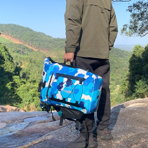 AFISHTOUR 35L Waterproof Backpack for Men and Women - Roll-Top Floating Dry Bag Backpack for Kayaking, Rafting, Boating, Beach (Blue)