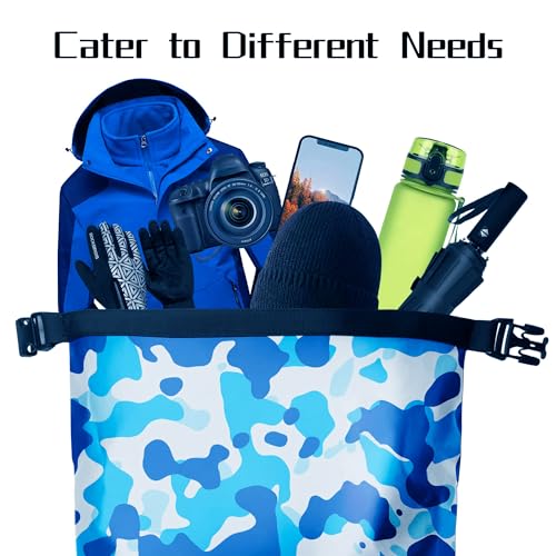AFISHTOUR 35L Waterproof Backpack for Men and Women - Roll-Top Floating Dry Bag Backpack for Kayaking, Rafting, Boating, Beach (Blue)