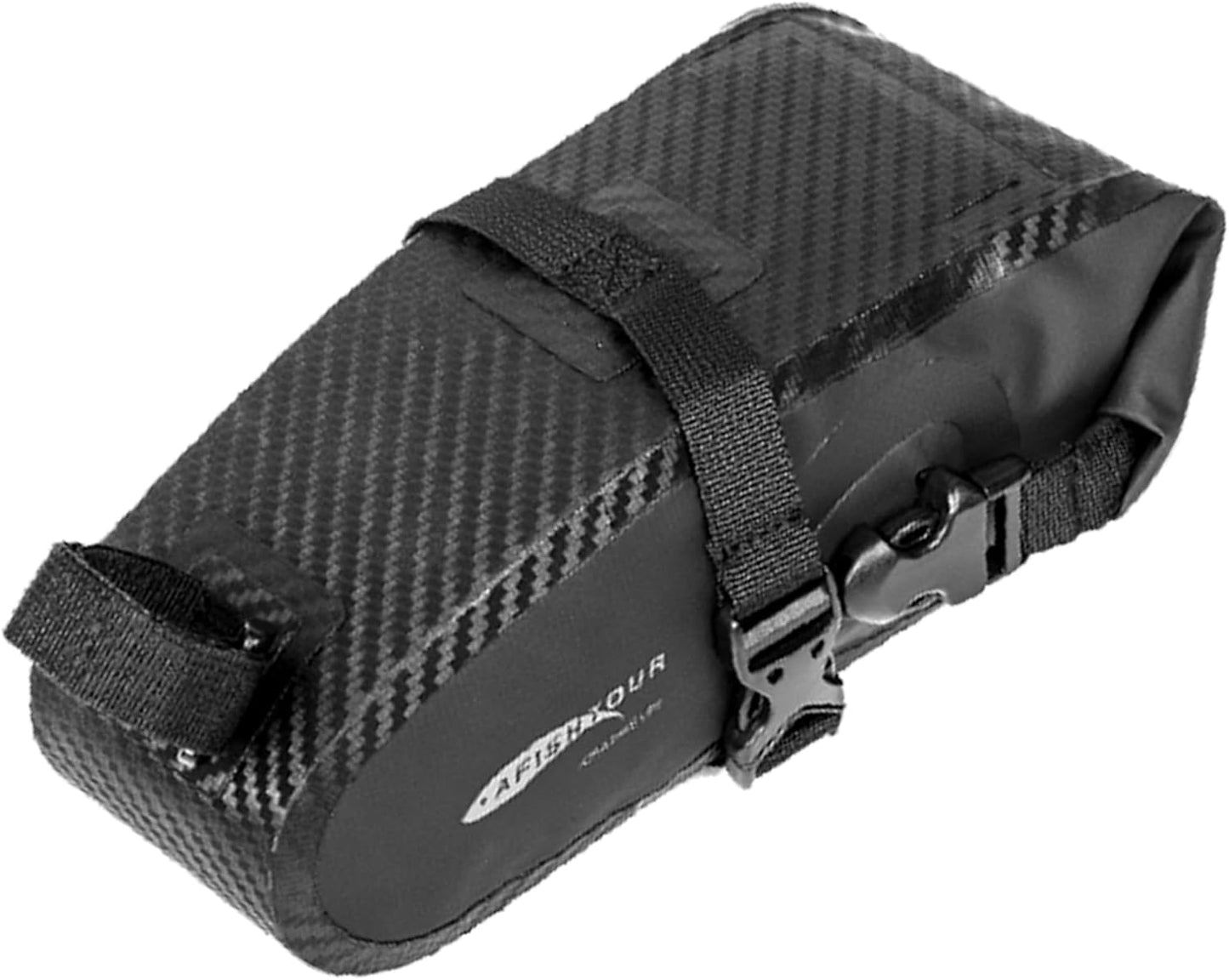AFISHTOUR Waterproof Bicycle Saddle Bag - 1.5 L Roll-Top Closure Cycling Bike Seat Bag Under Seat Storage Pack for Mountain Road Bike Travel (Black)