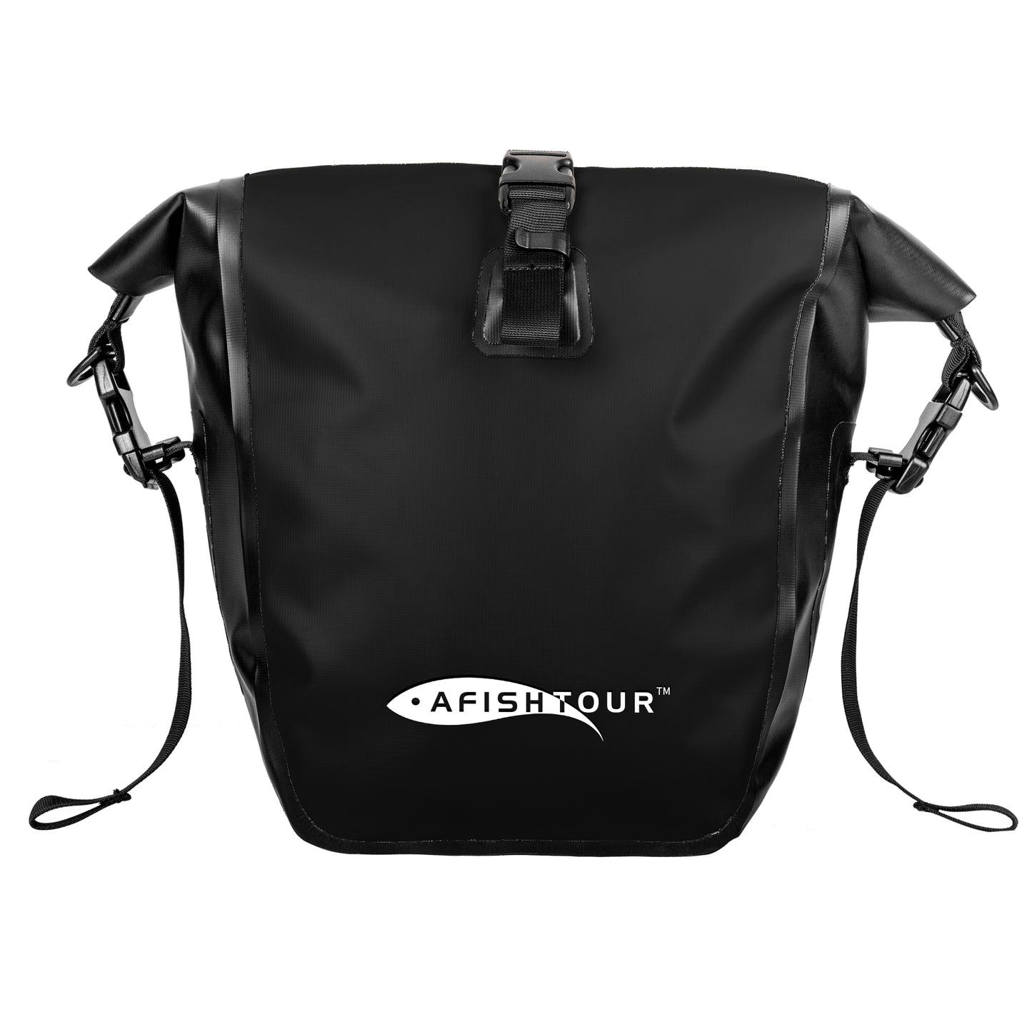AFISHTOUR Waterproof Bike Panniers - 15L Saddle Bags for Bicycles Rear Rack - Bike Bag for Grocery, Laptop (Black)