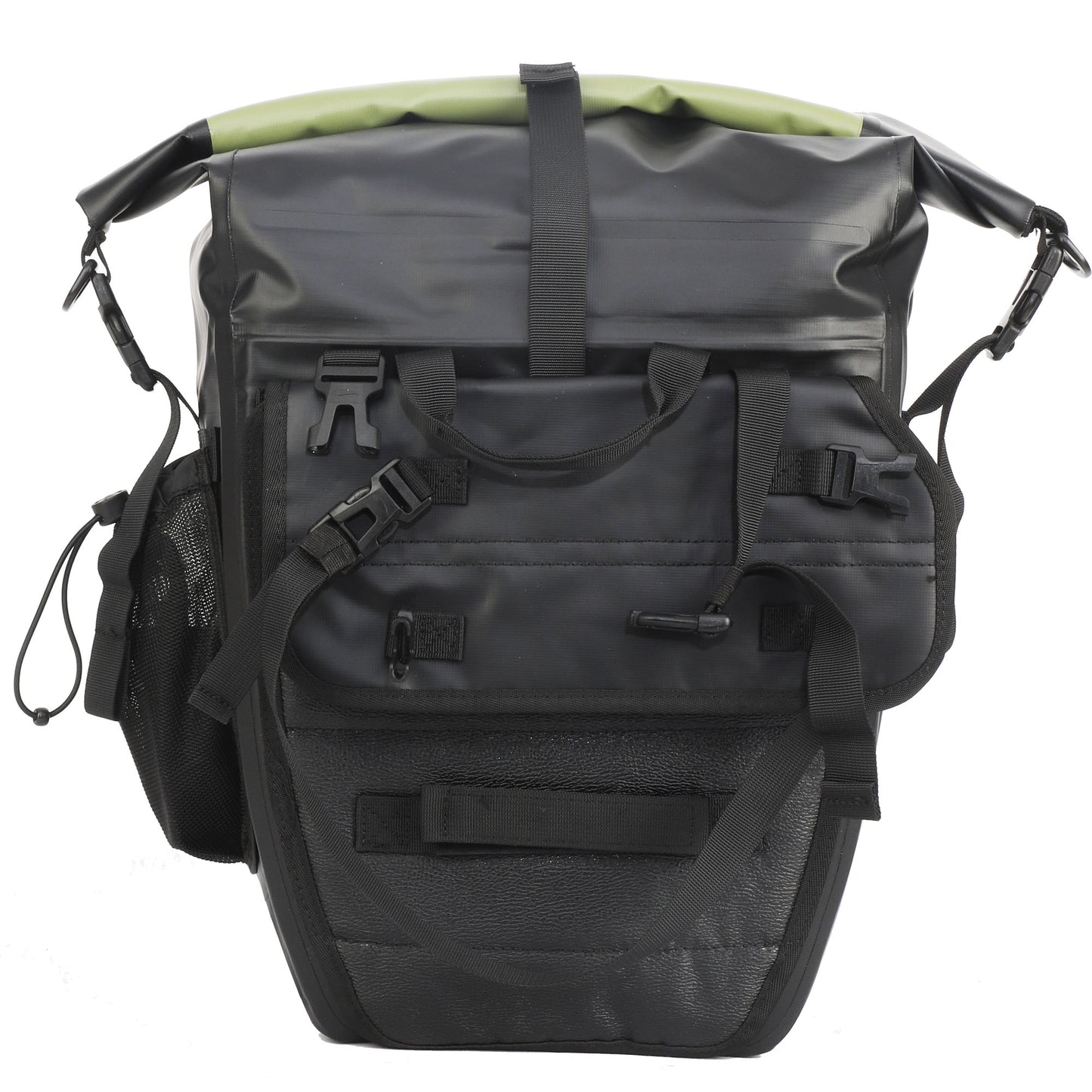 AFISHTOUR Waterproof Bike Panniers - 50L Saddle Bags for Bicycles Rear Rack - Bike Bag for Grocery, Laptop (Green, 1 Pair)