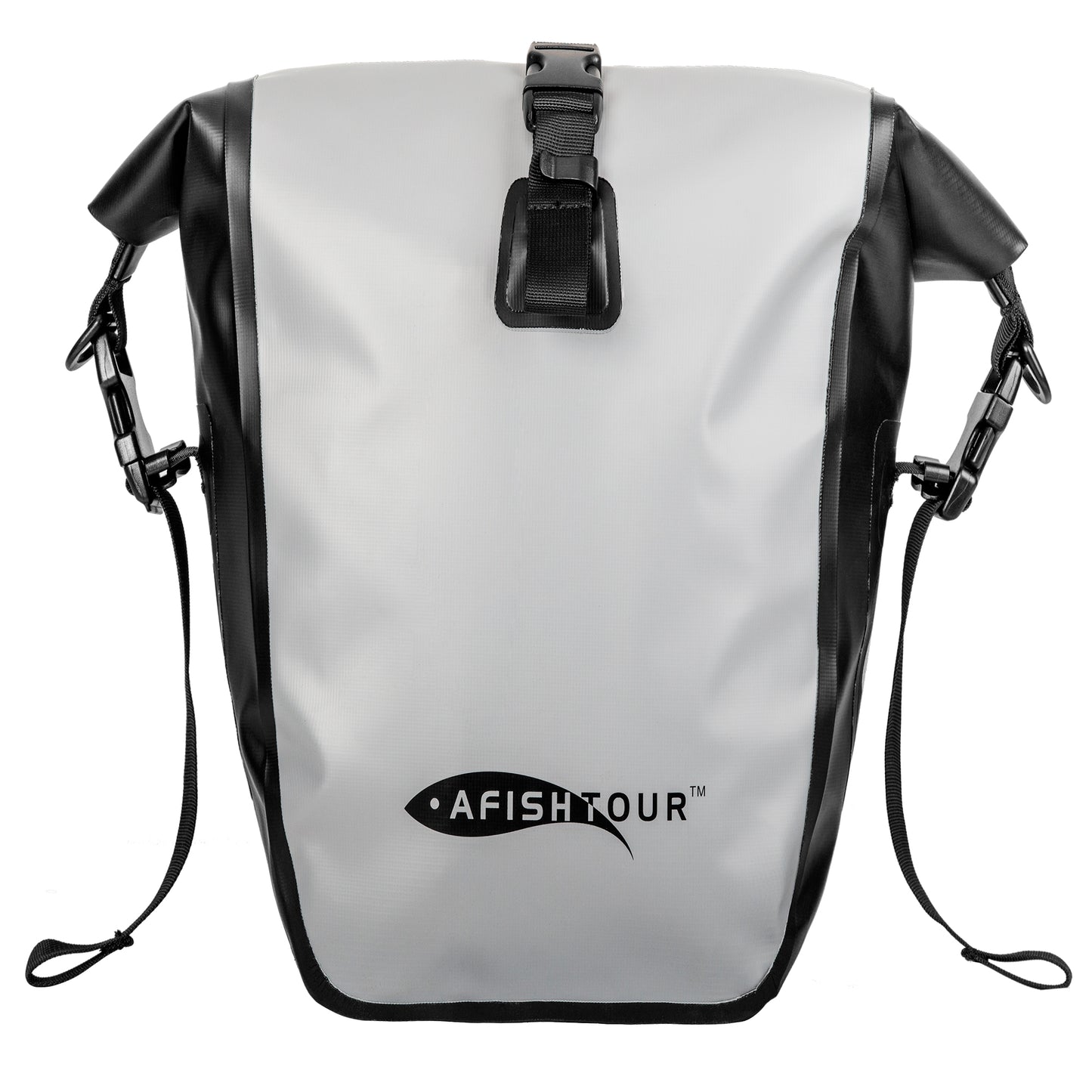 AFISHTOUR Waterproof Bike Panniers  - 25L Saddle Bags for Bicycles Rear Rack - Bike Bag for Grocery, Laptop (Grey)