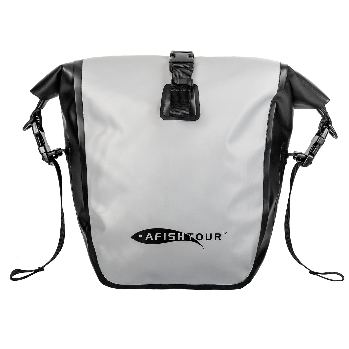 AFISHTOUR Waterproof Bike Panniers  - 15L Saddle Bags for Bicycles Rear Rack - Bike Bag for Grocery, Laptop (Grey)
