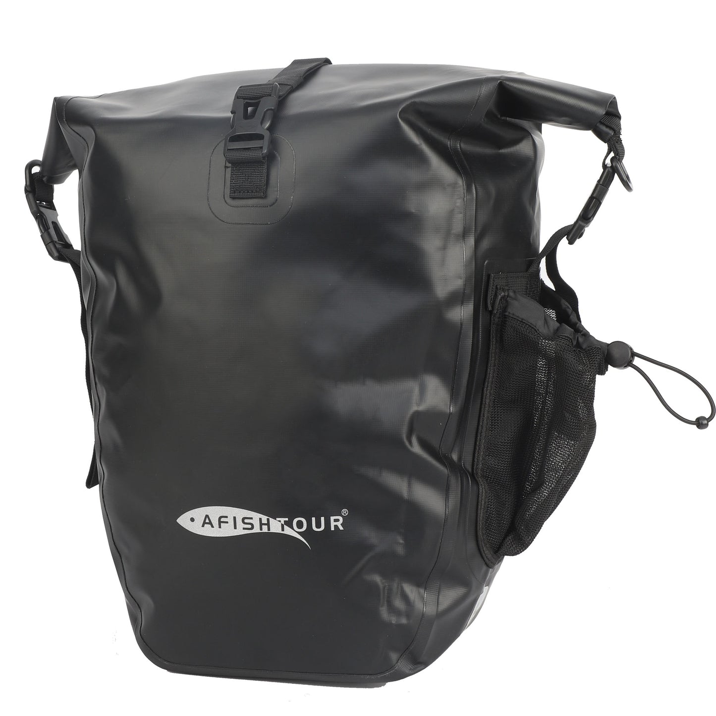 AFISHTOUR Waterproof Bike Panniers  - 50L Saddle Bags for Bicycles Rear Rack - Bike Bag for Grocery, Laptop (Black, 1 Pair)