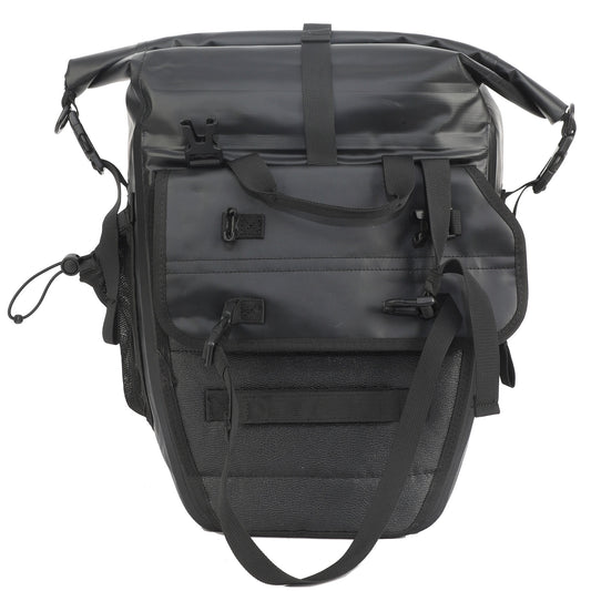 AFISHTOUR Waterproof Bike Panniers  - 50L Saddle Bags for Bicycles Rear Rack - Bike Bag for Grocery, Laptop (Black, 1 Pair)