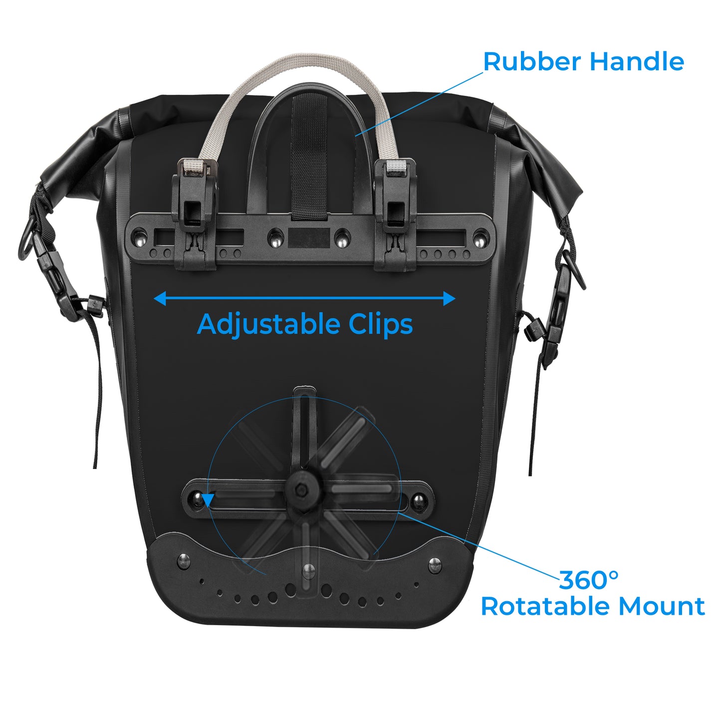 AFISHTOUR Waterproof Bike Panniers  - 25L Saddle Bags for Bicycles Rear Rack - Bike Bag for Grocery, Laptop (Yellow)