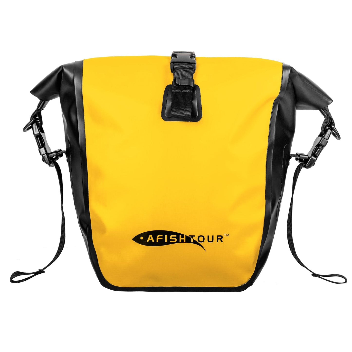AFISHTOUR Waterproof Bike Panniers  - 15L Saddle Bags for Bicycles Rear Rack - Bike Bag for Grocery, Laptop (Yellow)