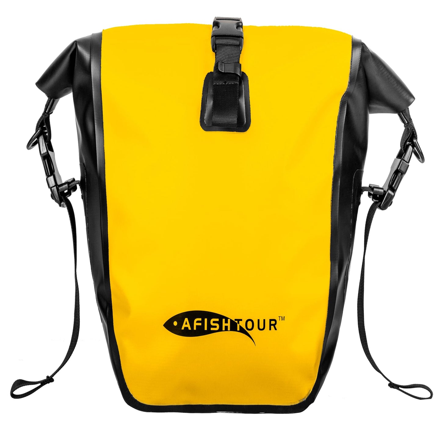 AFISHTOUR Waterproof Bike Panniers  - 25L Saddle Bags for Bicycles Rear Rack - Bike Bag for Grocery, Laptop (Yellow)