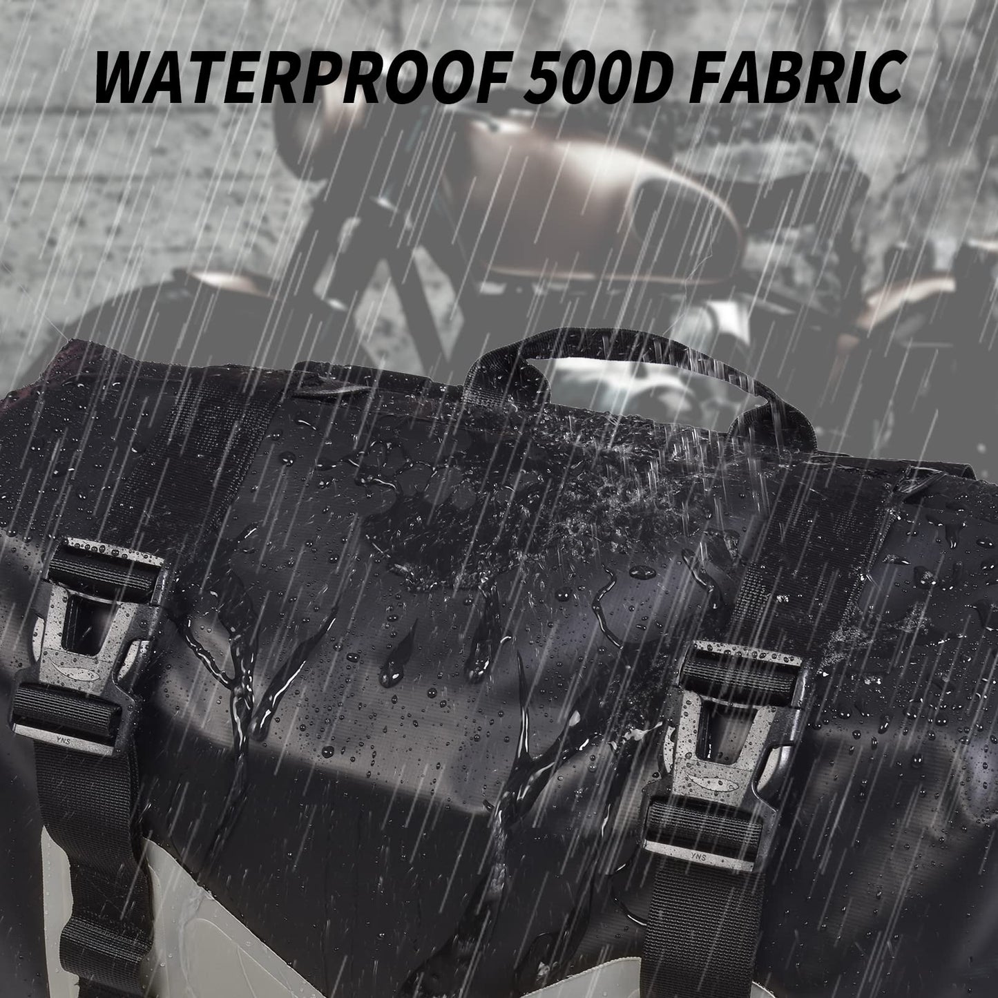 AFISHTOUR Waterproof Motorcycle Saddlebags - 50L Motorcycle Luggage Bags for Motorbike Travel - Motorcycle Panniers - Detachable Bag for Scooter, Honda, Suzuki, Yamaha (Grey, 2 Pack)